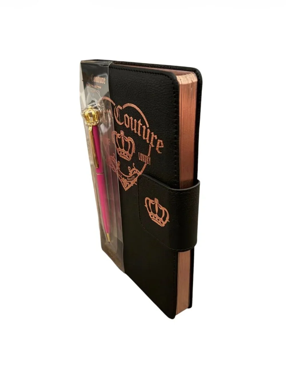 Juicy Couture Black & Metallic Rose Gold Journal Set | NEW